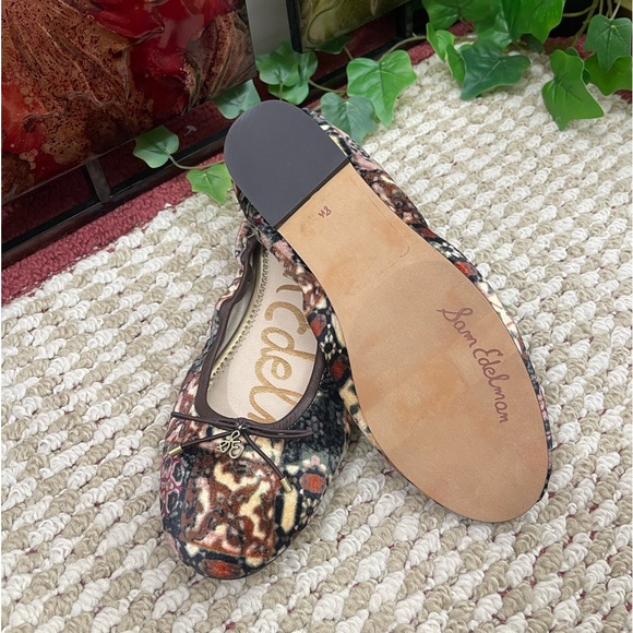 SAM EDELMAN Felicia Ballet Flat in Ivory Velvet Multi Size 8.5 - Picture 10 of 11